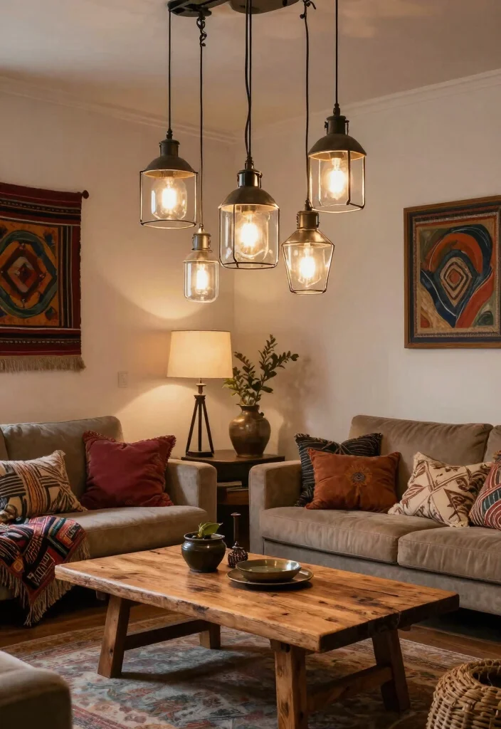 15 Plug In Pendant Light Living Room Ideas With Easy Glow - 10. Industrial-Style Pendant Lights 1