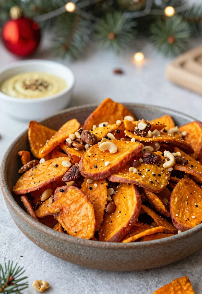 16 Christmas Snack Mix Recipes: Sweet Salty Holiday Treats - 10. Savory Sweet Potato Snack Mix 1