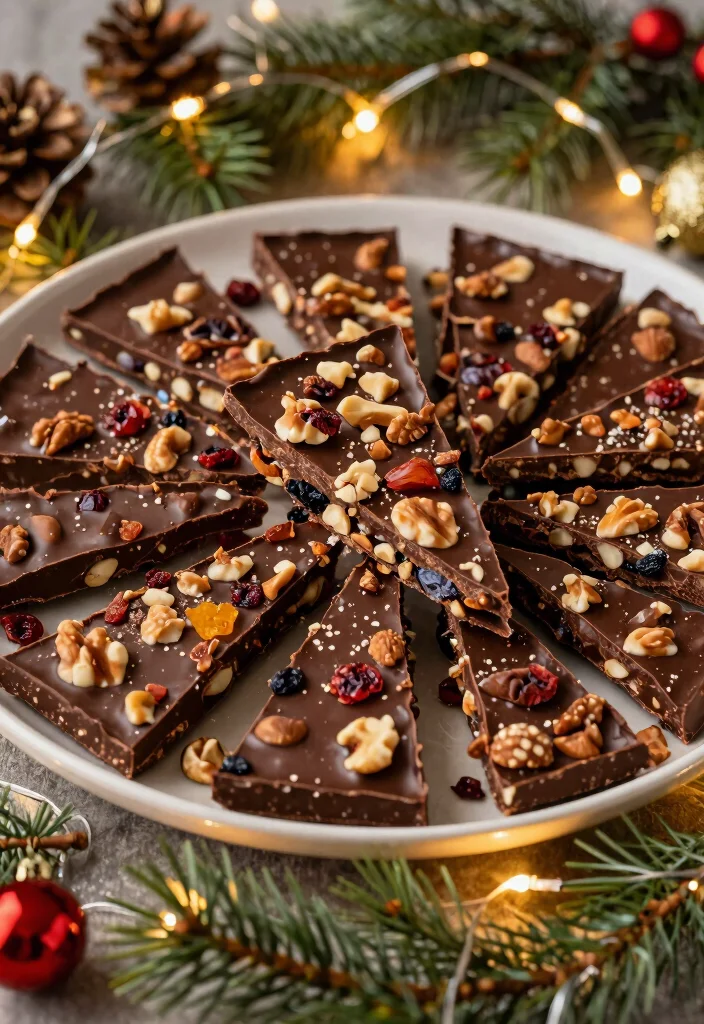 16 Christmas Snack Mix Recipes: Sweet Salty Holiday Treats - 14. Nutty Chocolate Bark Mix 1