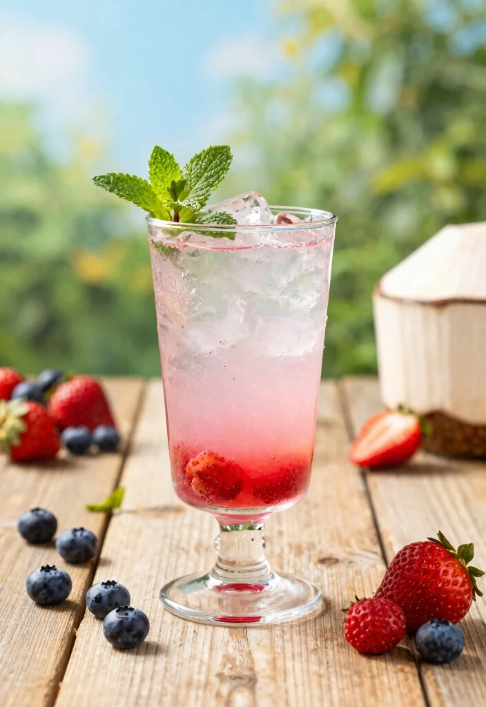 16 Coconut Water Drink Recipes: Hydrating Tropical Drinks - 1. Tropical Berry Coconut Refresher 1