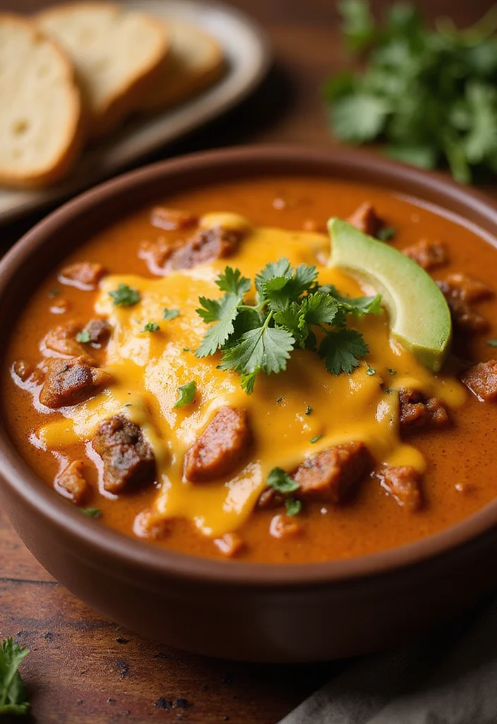 16 Easy Creamy Beef Taco Soup Meals That Always Impress - 16. Creamy Beef Taco Soup with Extra Cheese 1