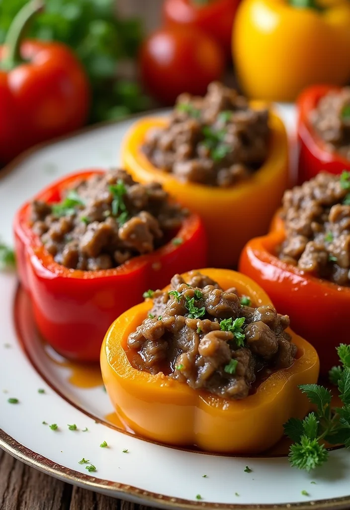 16 Fast & Flavorful Healthy Beef Stroganoff Recipes To Cook This Week - 11. Savory Beef Stroganoff Stuffed Peppers 1