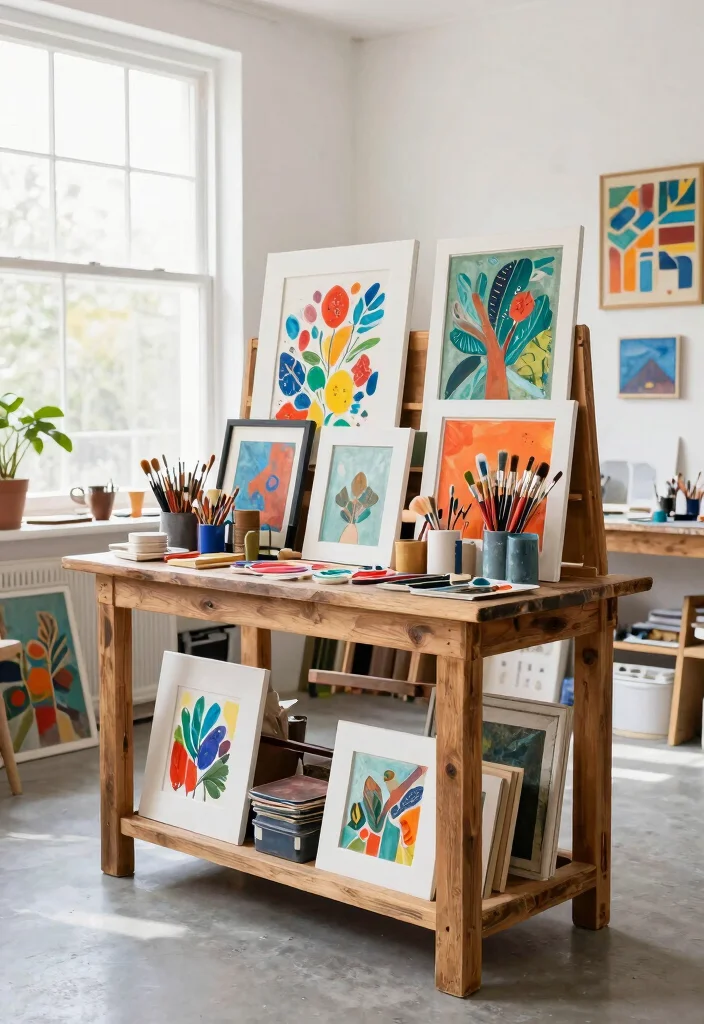 16 Francia Decoracion Stand Ideas With Elegant Display Style - 11. Artistic Display in the Studio 1