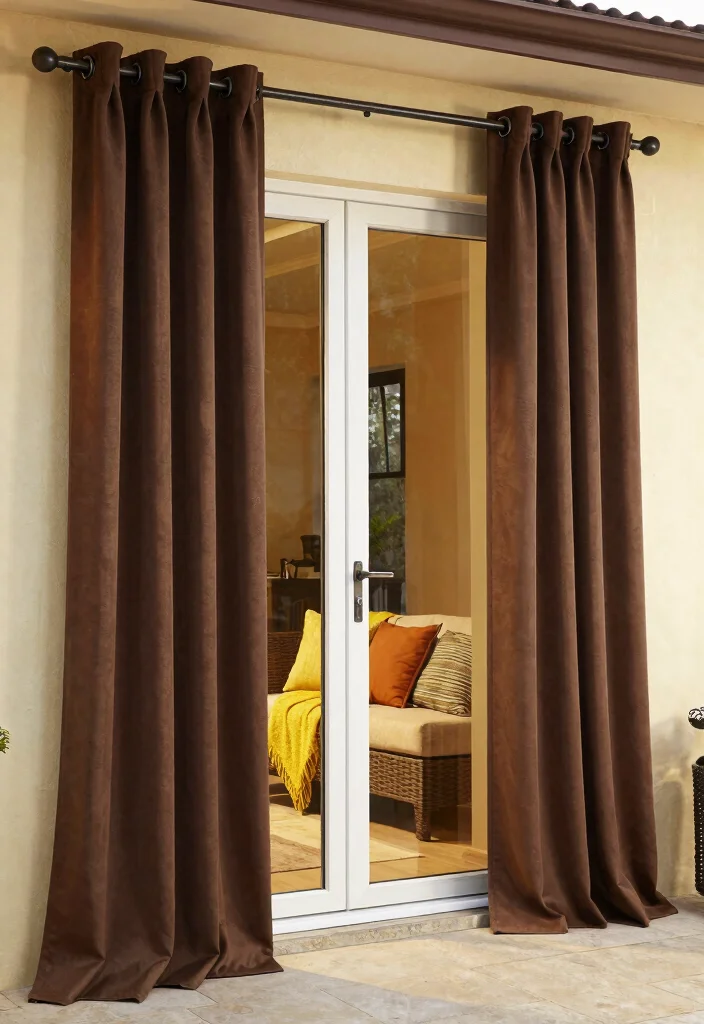16 Patio Door Curtains Ideas With Flowing Elegance - 13. Chic Blackout Curtains 1