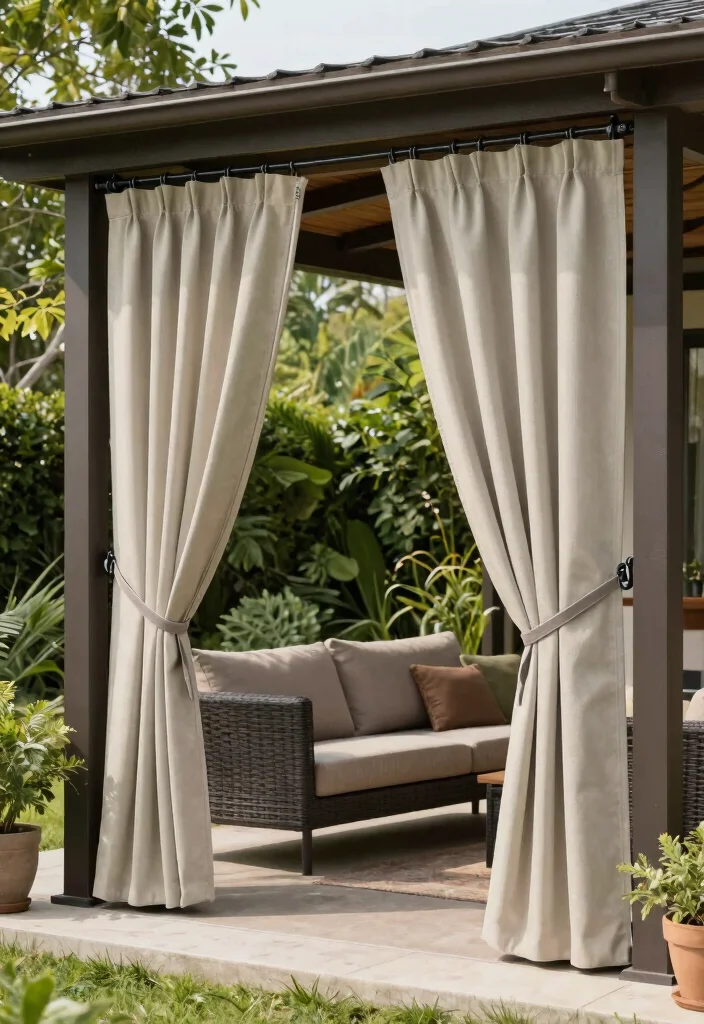 16 Patio Door Curtains Ideas With Flowing Elegance - 15. Functional Zip-Up Curtains 1