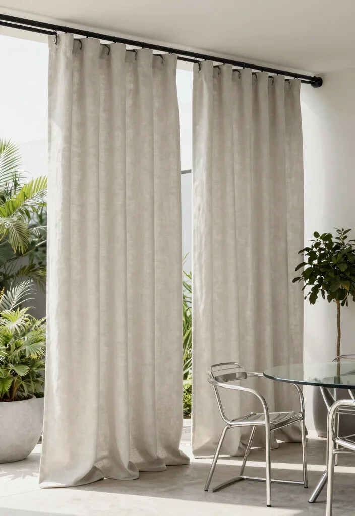 16 Patio Door Curtains Ideas With Flowing Elegance - 4. Modern Minimalism 1