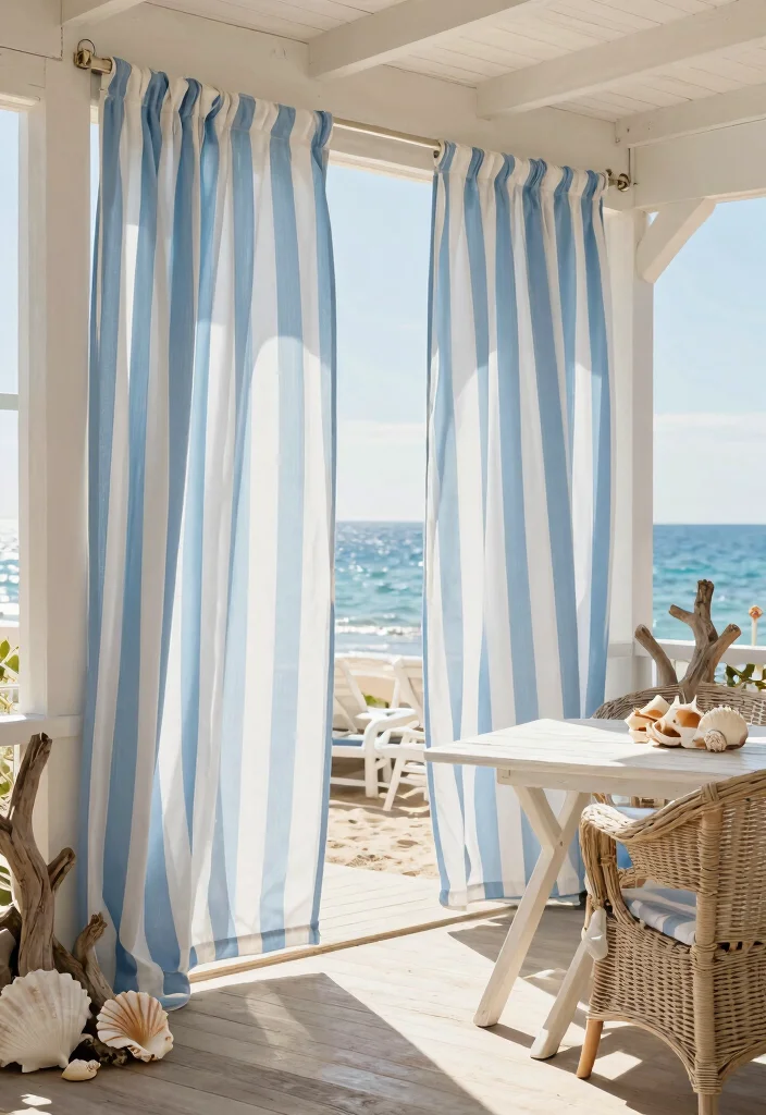 16 Patio Door Curtains Ideas With Flowing Elegance - 6. Coastal Inspiration 1