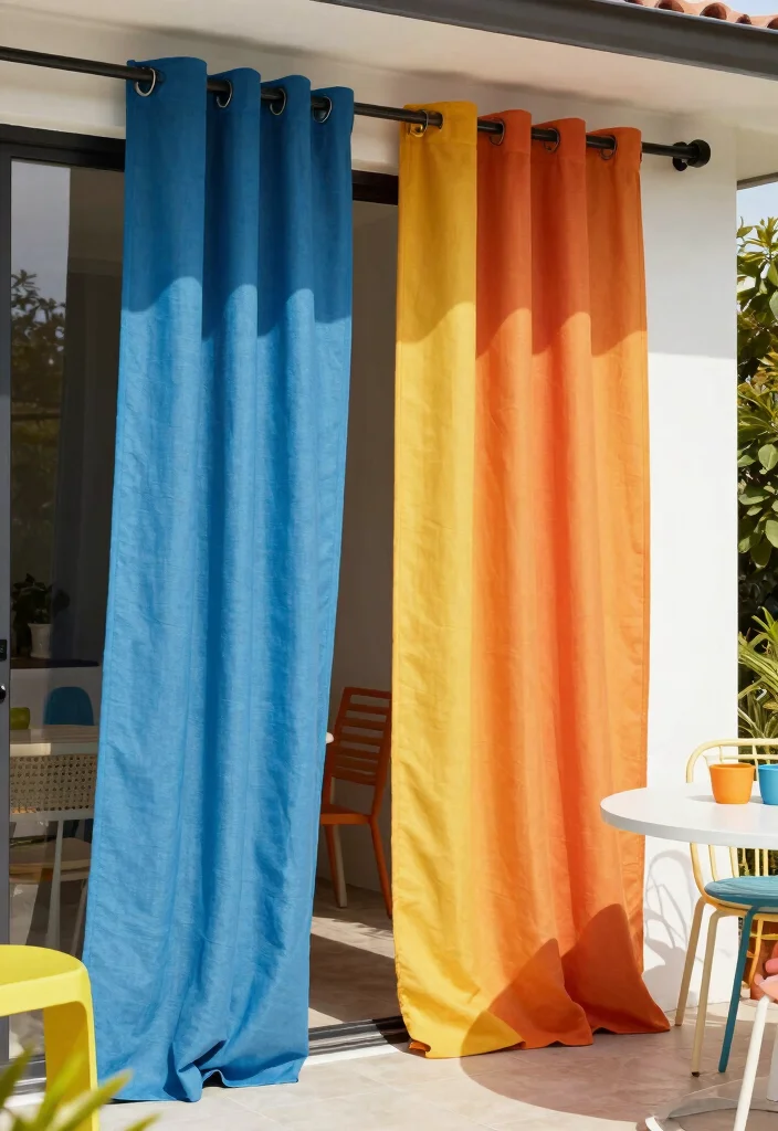 16 Patio Door Curtains Ideas With Flowing Elegance - 7. Color-Blocked Designs 1