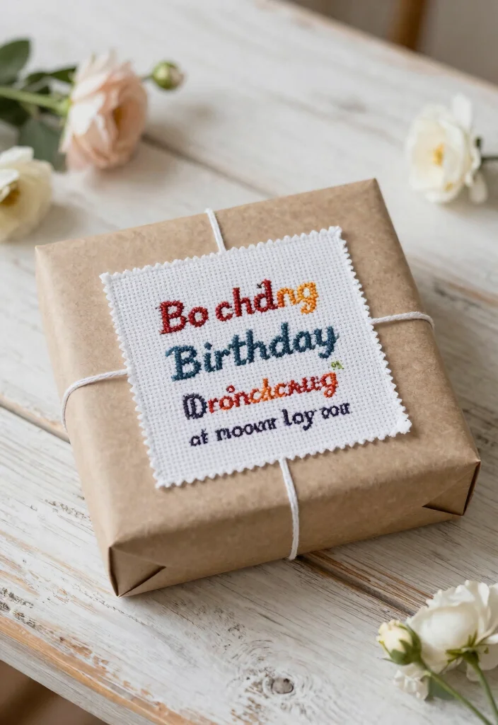 17 Cross Stitch Wall Art Ideas With Handmade Charm - 14. Personalized Gifts 1