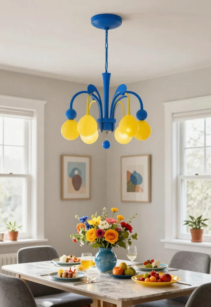 17 Modern Chandelier Dining Room Luxury Ideas With Statement Glow - 10. Bold Color Choices 1