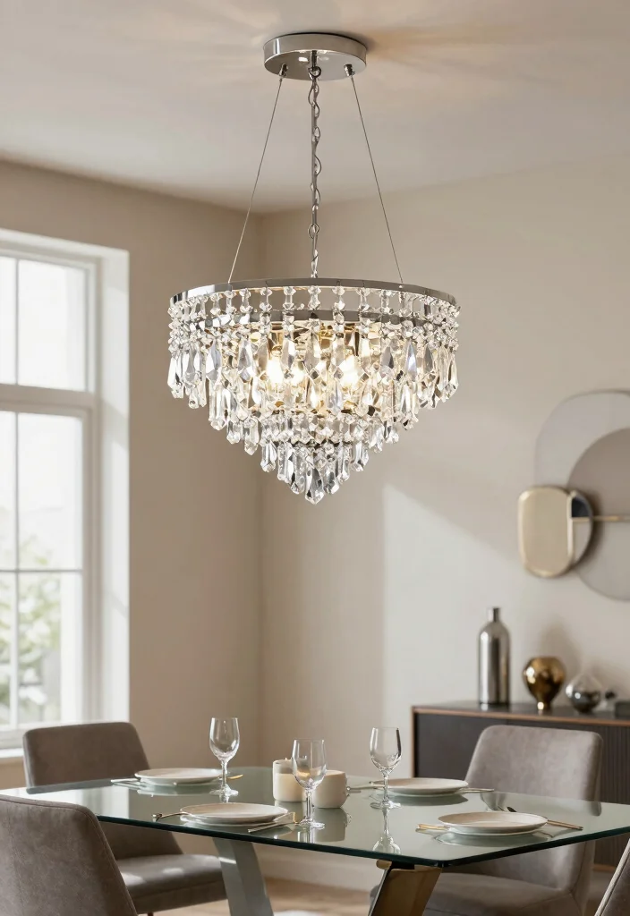 17 Modern Chandelier Dining Room Luxury Ideas With Statement Glow - 8. Contemporary Crystal Designs 1
