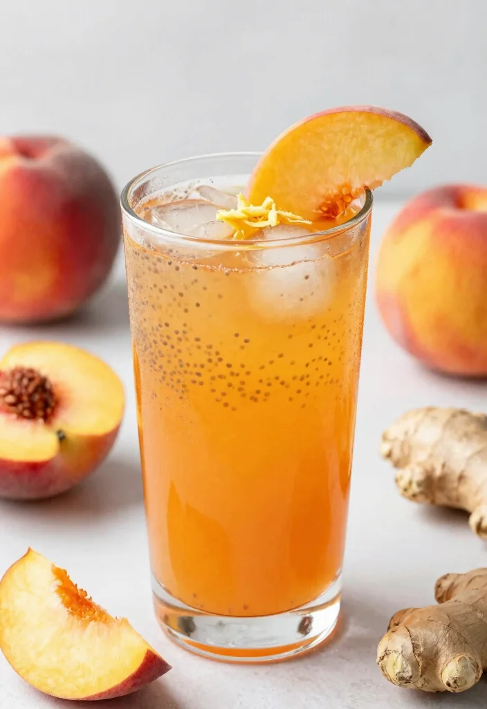 17 Refreshing Chia Seed Drink Recipes for Healthy Sips - 10. Ginger Peach Chia Refresher 1