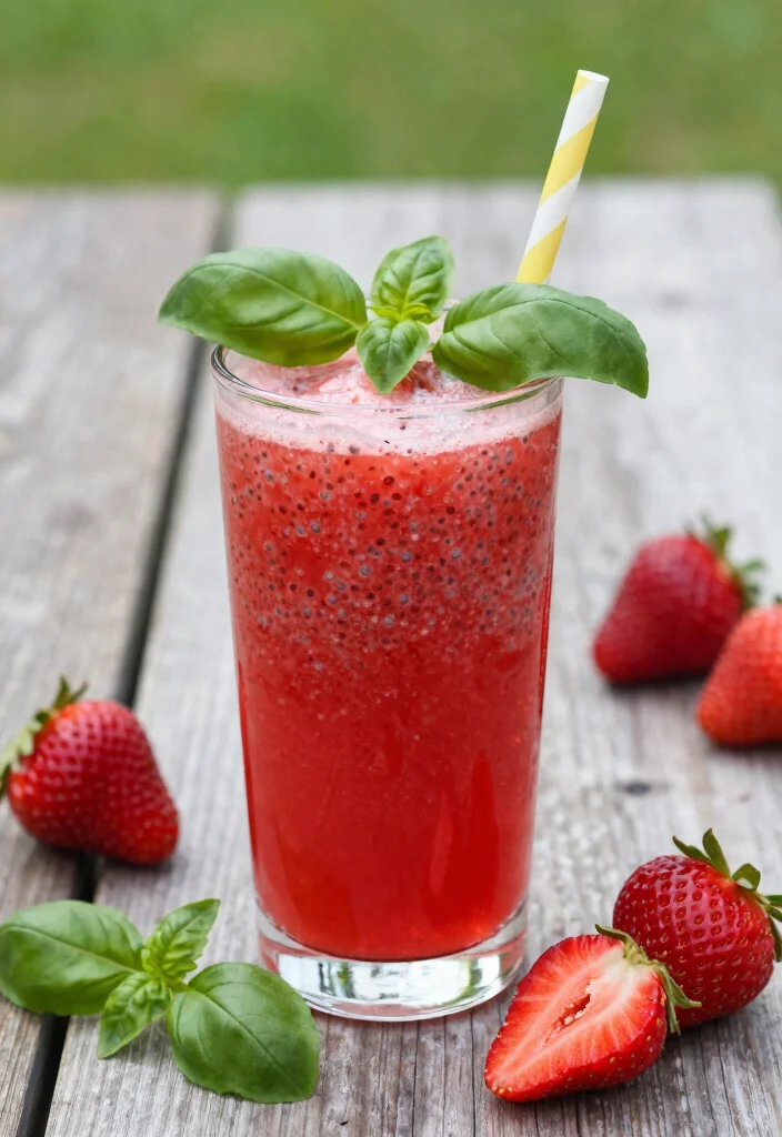 17 Refreshing Chia Seed Drink Recipes for Healthy Sips - 11. Strawberry Basil Chia Drink 1