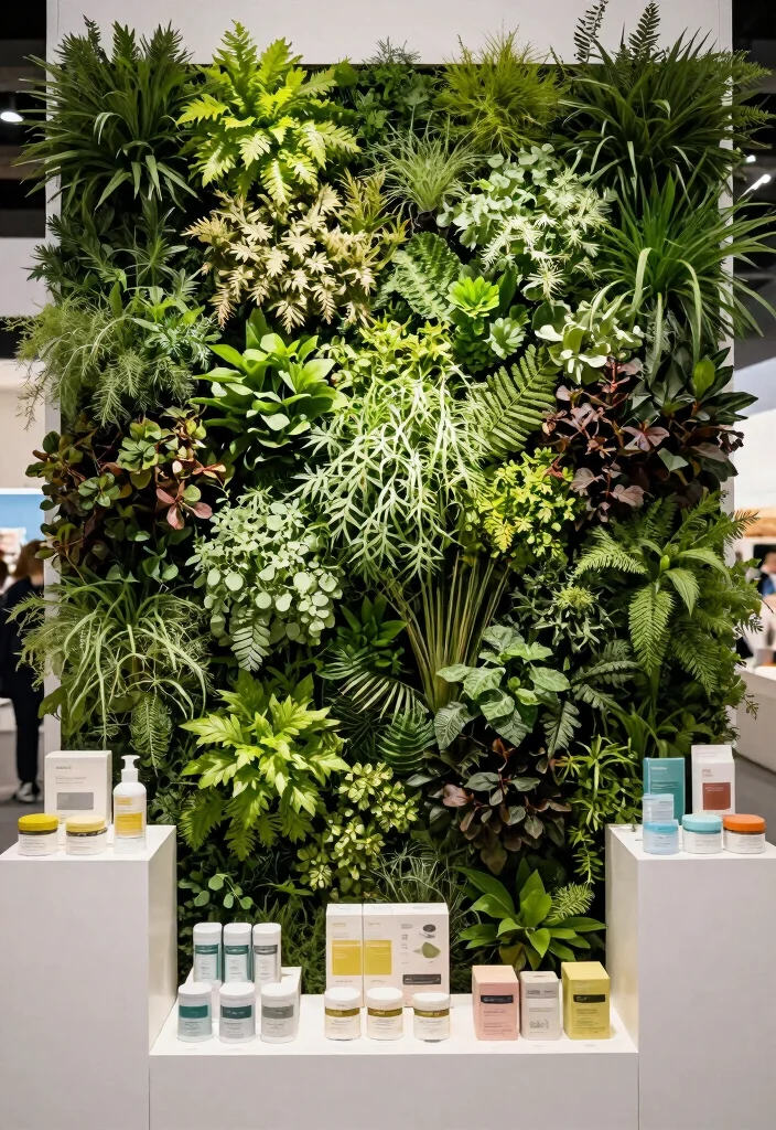 17 Stand Creativo Exposiciones Ideas That Attract Attention - 2. Vertical Garden Backdrops 1