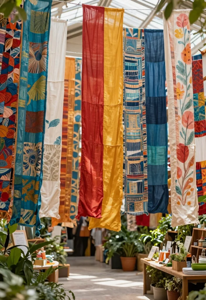 17 Stand Creativo Exposiciones Ideas That Attract Attention - 3. Upcycled Fabric Banners 1