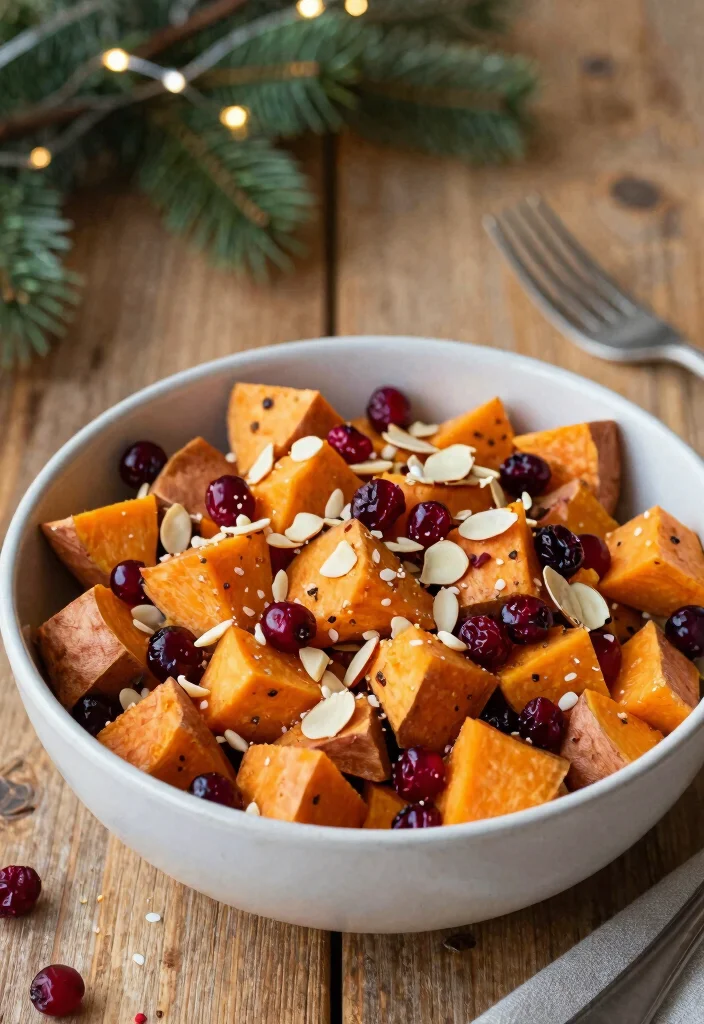 18 Candied Sweet Potato Recipes: Sweet Holiday Favorites - 9. Sweet Potato Salad with Cranberries and Almonds 1