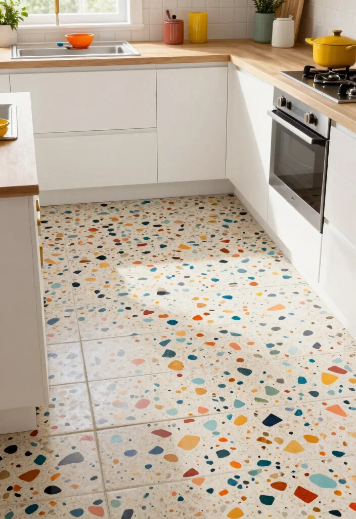 18 Ceramic Wall Art Tiles Ideas With Artistic Texture - 17. Artistic Terrazzo Tiles 1