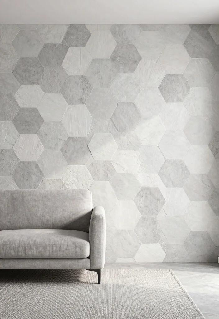 18 Ceramic Wall Art Tiles Ideas With Artistic Texture - 18. Textured Hexagonal Tiles 1