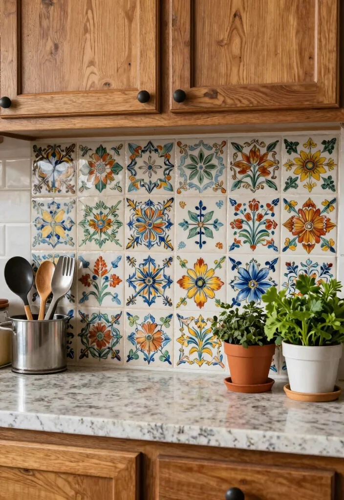 18 Ceramic Wall Art Tiles Ideas With Artistic Texture - 3. Hand-painted Artistic Tiles 1