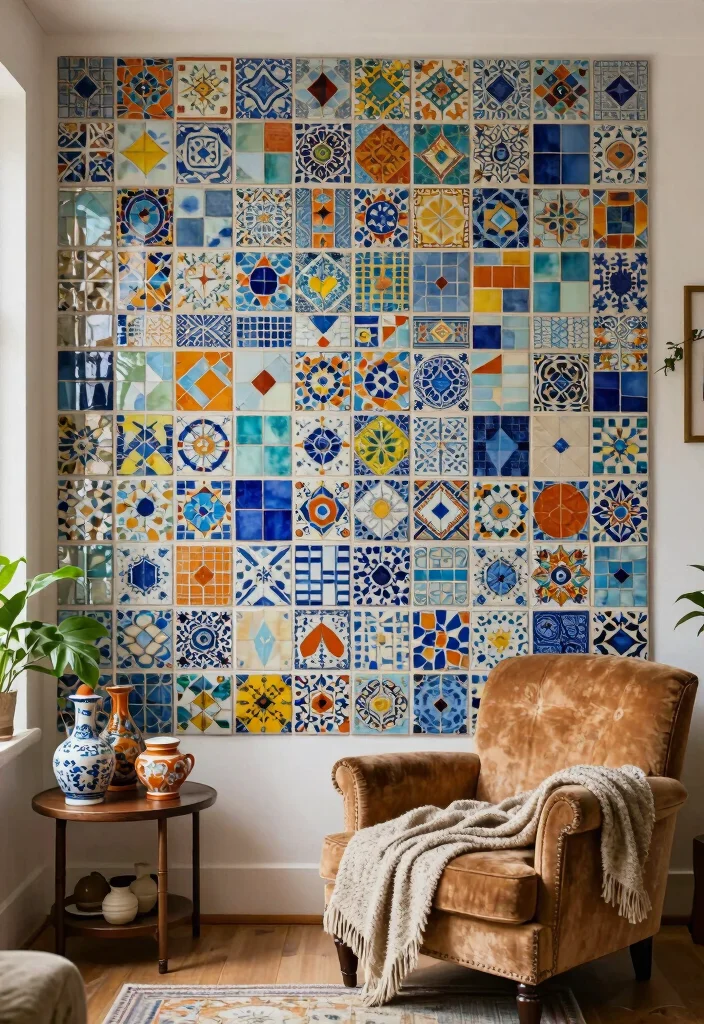 18 Ceramic Wall Art Tiles Ideas With Artistic Texture - 5. Mosaic Ceramic Tiles 1