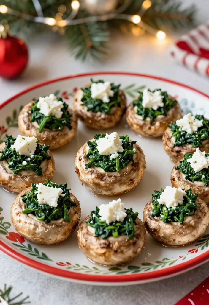 18 Christmas Side Dishes Recipes Festive Crowd Pleasers - 6. Spinach and Feta Stuffed Mushrooms 1