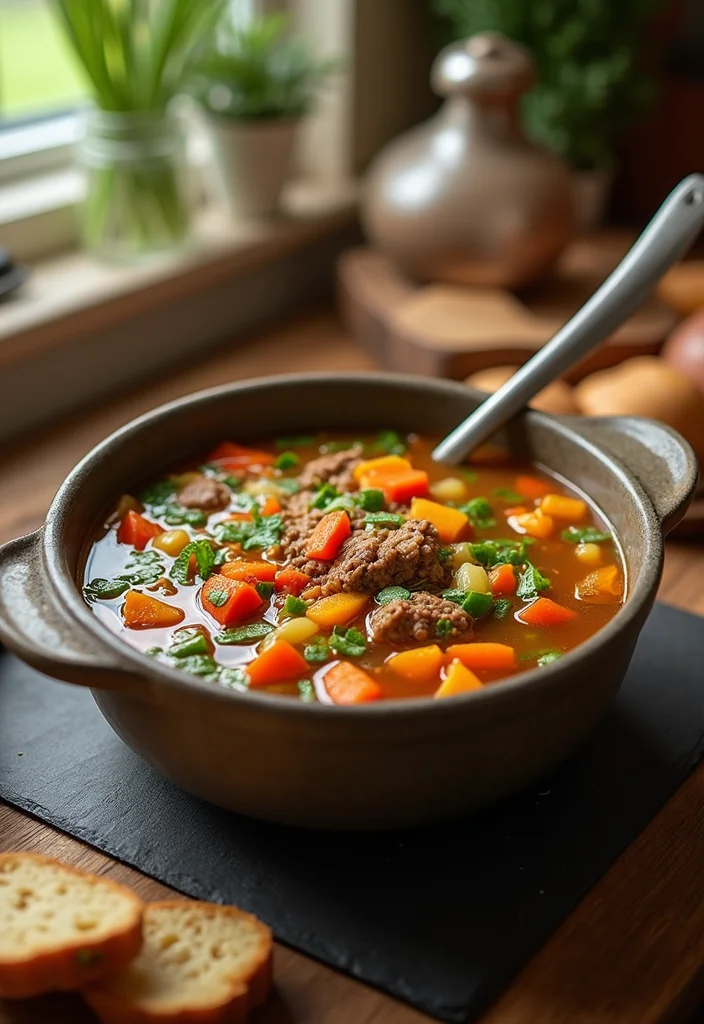 18 Comfort Food Vegetable Beef Soup Instant Pot Dishes To Warm Your Night - 12. Quick and Easy Vegetable Beef Soup 1