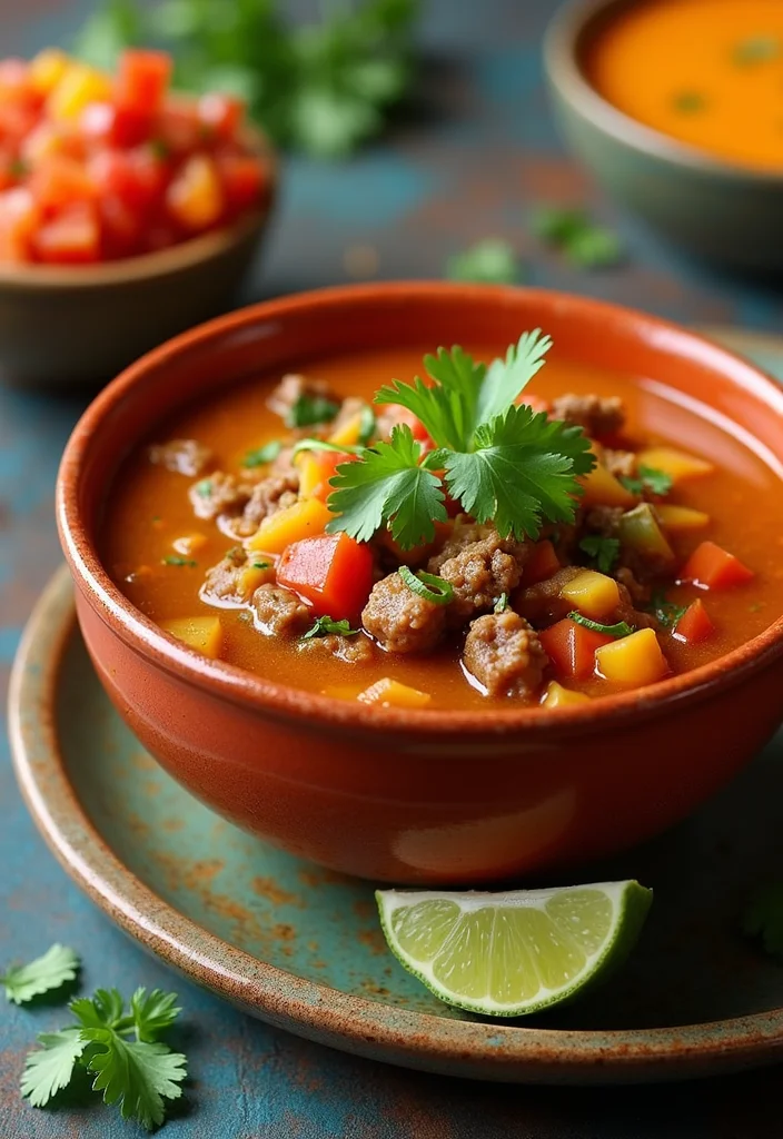 18 Comfort Food Vegetable Beef Soup Instant Pot Dishes To Warm Your Night - 7. Southwest Vegetable Beef Soup 1