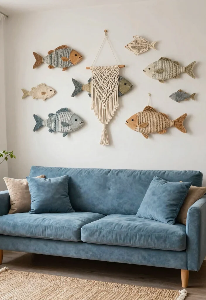 18 Fish Wall Art Ideas With Coastal Charm - 12. Fish Wall Hangings 1