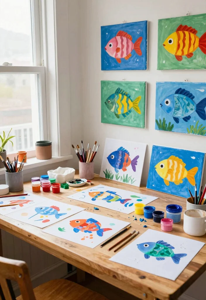 18 Fish Wall Art Ideas With Coastal Charm - 16. Fish-Themed DIY Crafts 1