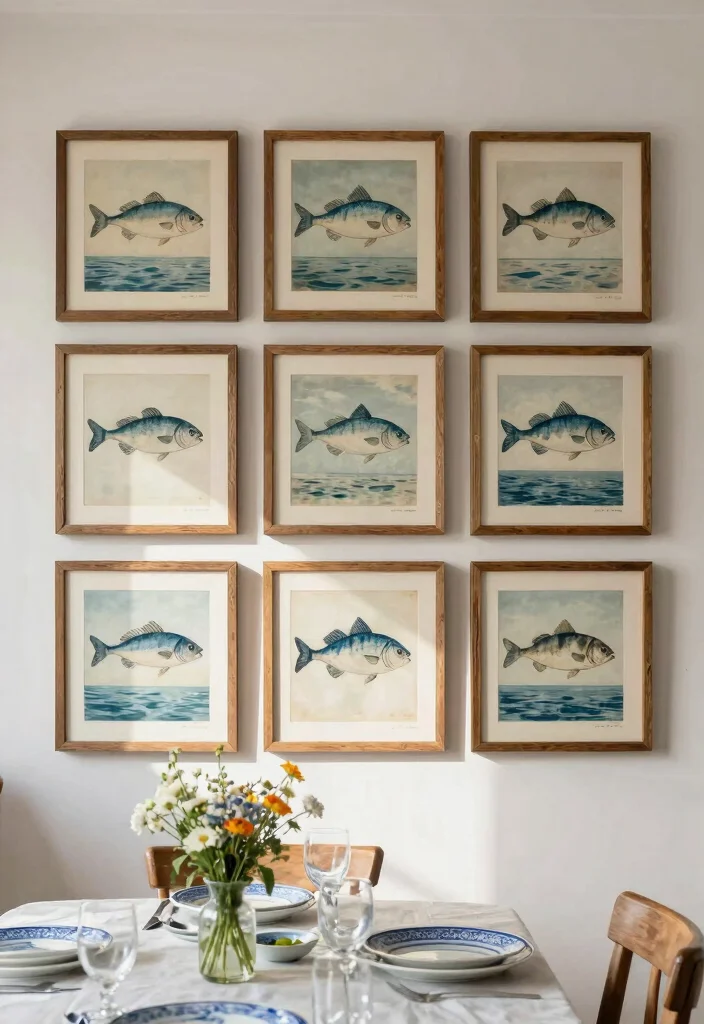 18 Fish Wall Art Ideas With Coastal Charm - 2. Vintage Fish Prints 1