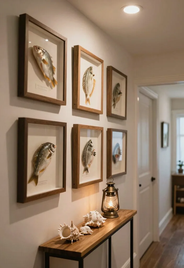 18 Fish Wall Art Ideas With Coastal Charm - 7. Framed Fish Specimens 1