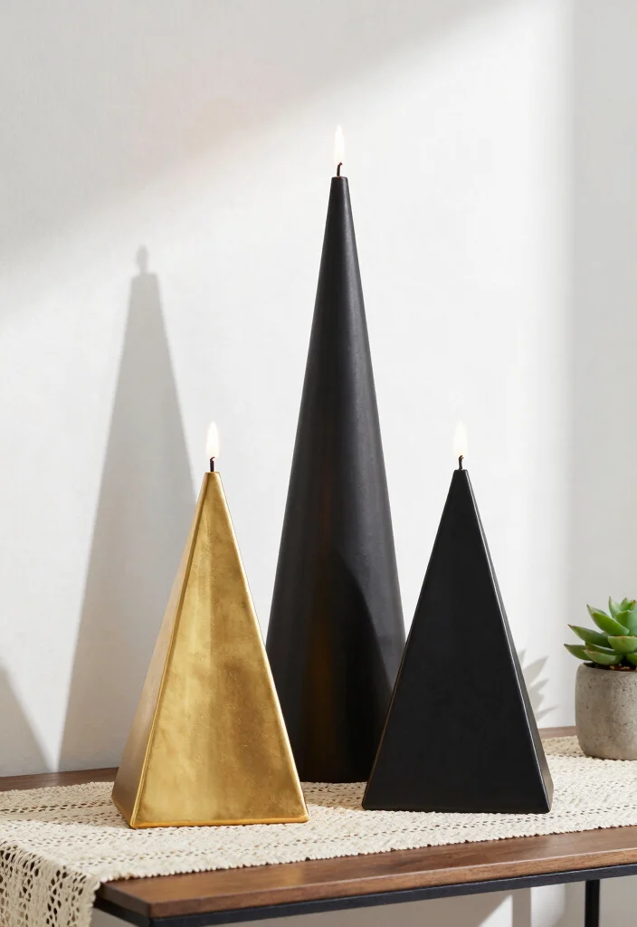 18 Geometric Candle Holder Ideas With Modern Edge - 1. Triangular Elegance 1