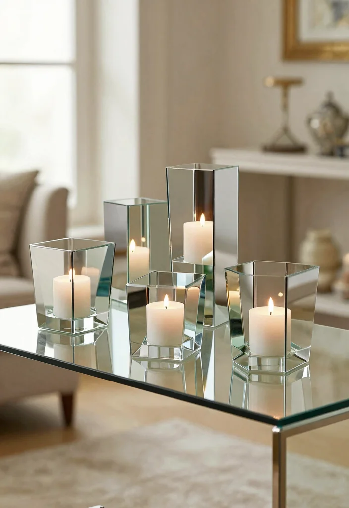 18 Geometric Candle Holder Ideas With Modern Edge - 14. Candle Holders with Mirrors 1