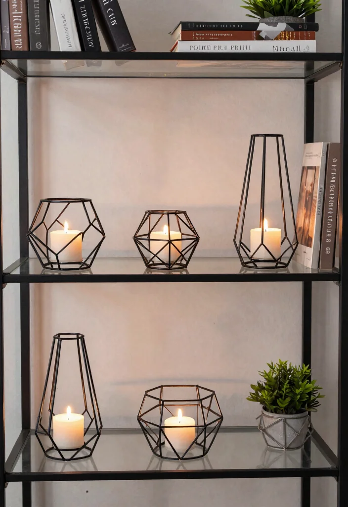 18 Geometric Candle Holder Ideas With Modern Edge - 9. Wireframe Wonders 1