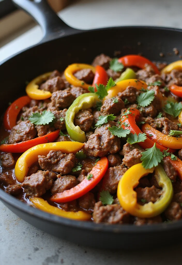 18 Must-Try Chicago Italian Beef Dishes for Busy Nights - 2. Italian Beef and Peppers Skillet 1