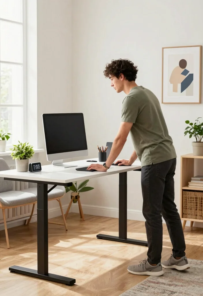 18 Stand Up Desk Home Office Ideas for a Healthier Workspace - 13. Implement a Standing Desk Routine 1