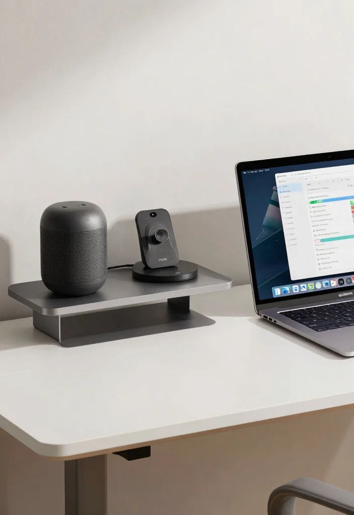 18 Stand Up Desk Home Office Ideas for a Healthier Workspace - 9. Incorporate Smart Technology 1