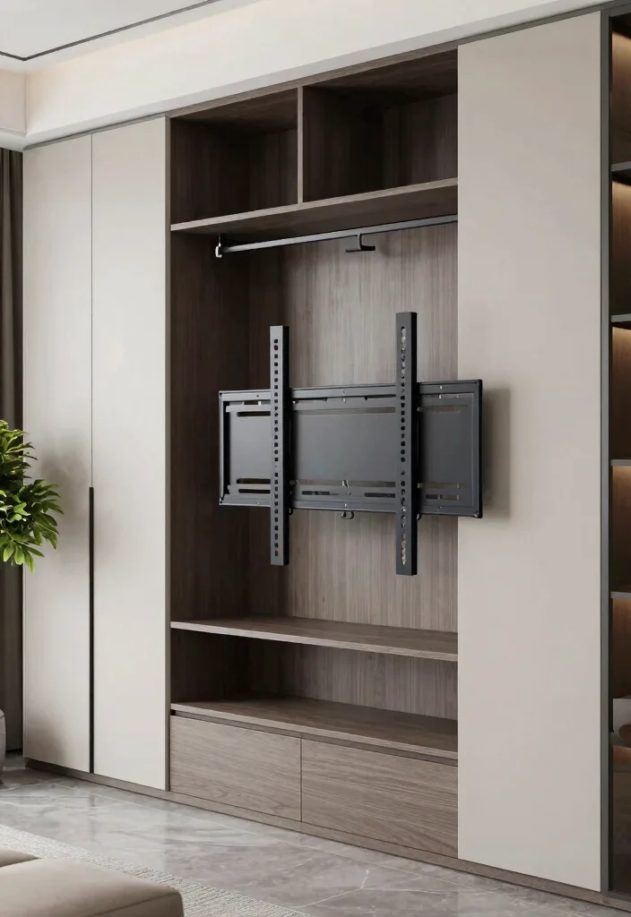 18 Wardrobe With TV Unit 2026 Trending Ideas With Smart Space Saving Design - 13. Wardrobe with Customizable TV Mount 1