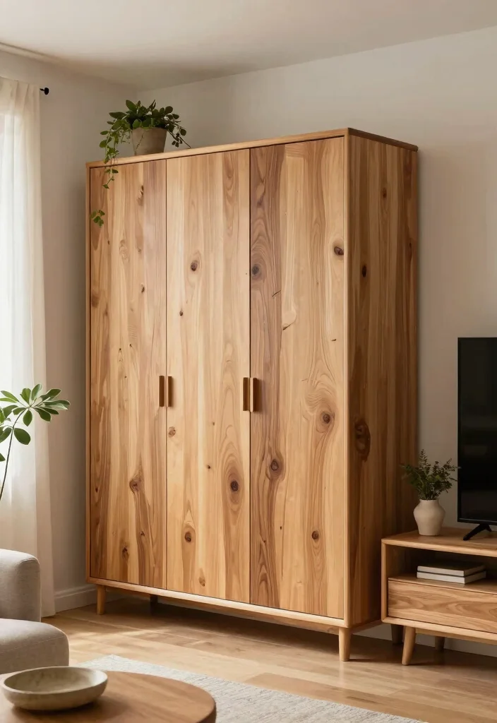18 Wardrobe With TV Unit 2026 Trending Ideas With Smart Space Saving Design - 17. Eco-Friendly Wardrobe with TV Unit 1