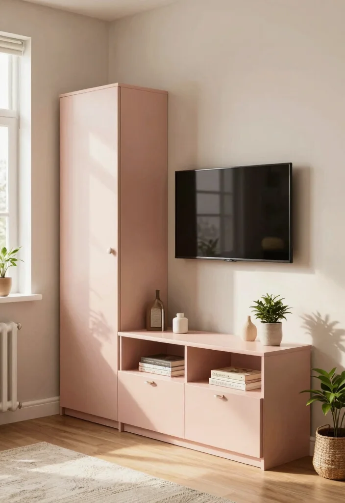 18 Wardrobe With TV Unit 2026 Trending Ideas With Smart Space Saving Design - 2. Compact Corner Wardrobe with TV Stand 1