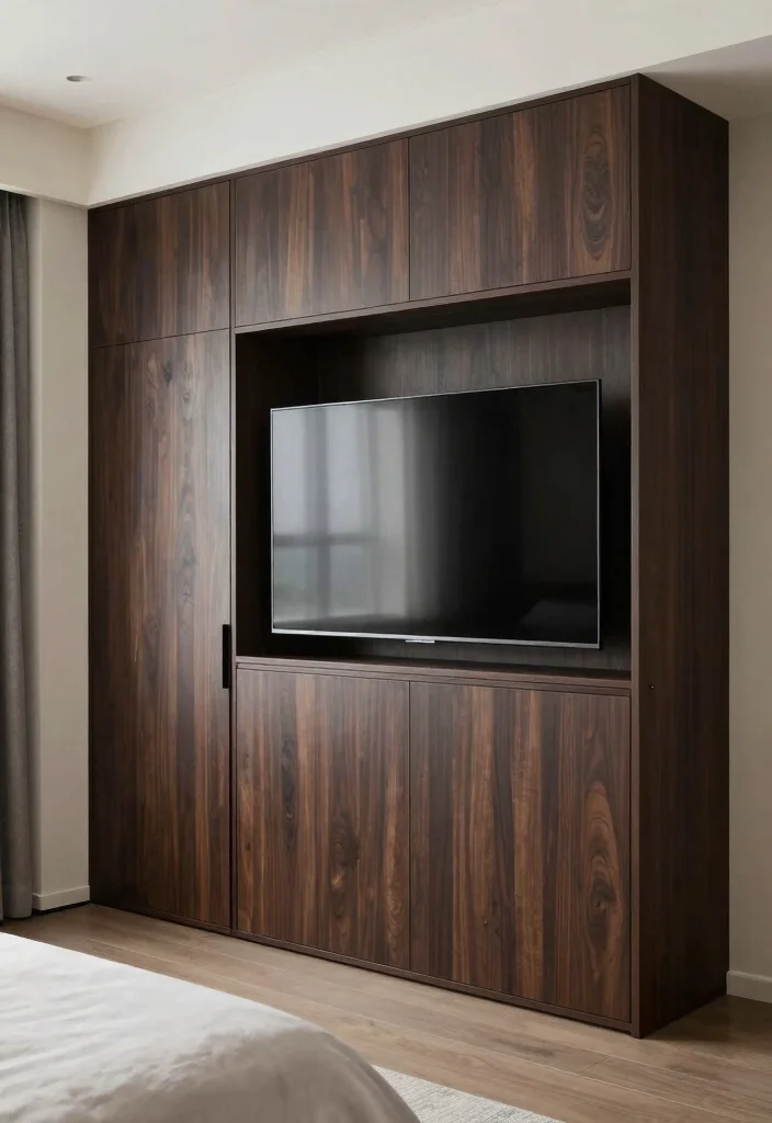 18 Wardrobe With TV Unit 2026 Trending Ideas With Smart Space Saving Design - 6. Wardrobe with Pop-Up TV Feature 1