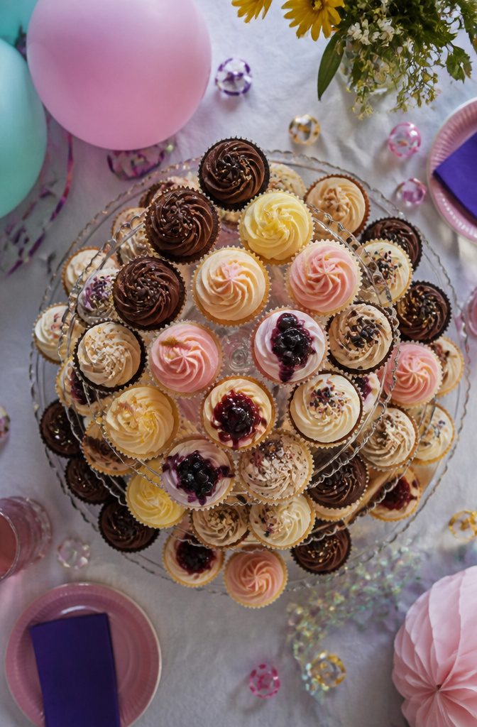 9 90th Birthday Cake Ideas for a Classic Celebration 10 Cupcake tower featuring a variety of flavors for guests.