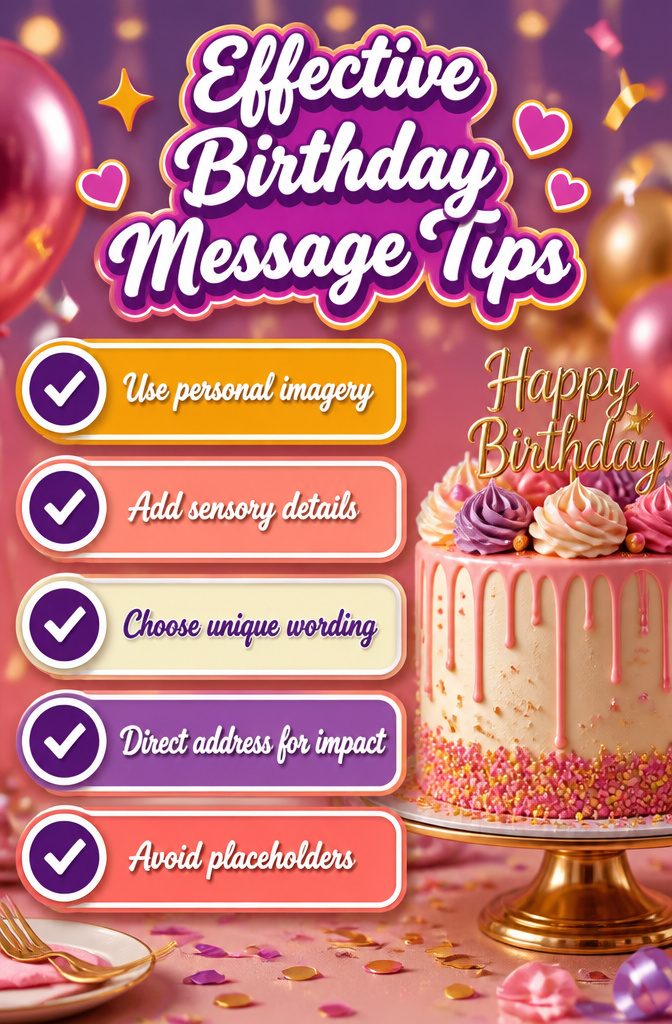 Happy Birthday Glam: Decor, Outfits, Cakes, Cards and More 11 Tips for writing personalized birthday messages on cards.