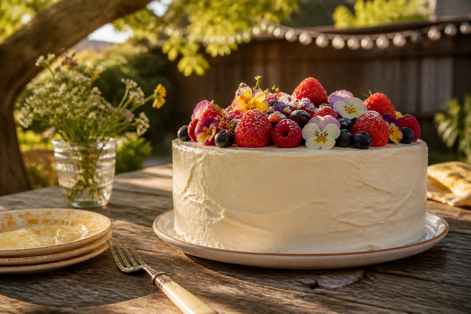 Various colorful birthday cakes displayed together for summer celebrations.