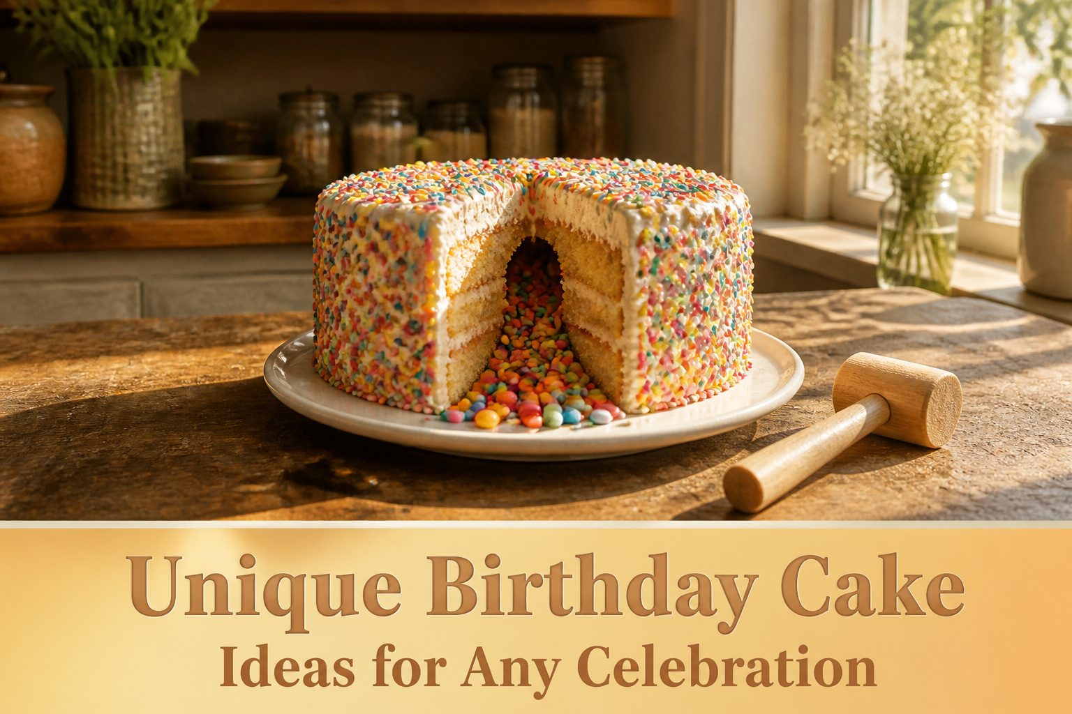 A collage of various unique birthday cakes showcasing different designs.